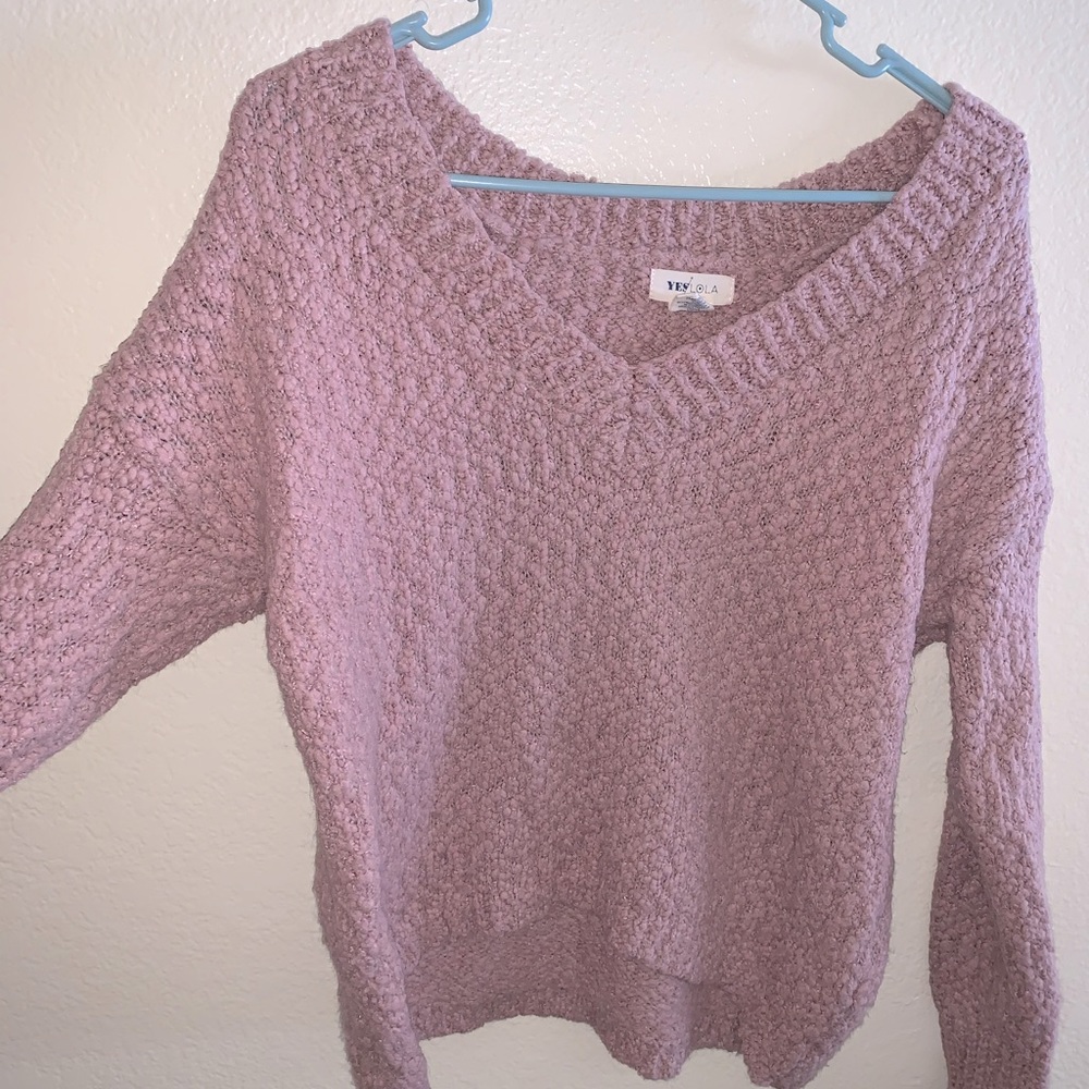 Yes Lola Pink Sweater Size Large